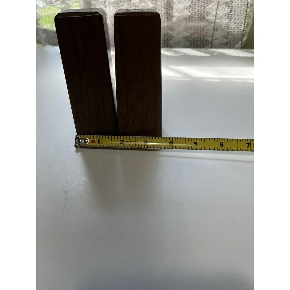 Vintage MCM Wooden Shakers Salt Pepper 1970s Style Dining